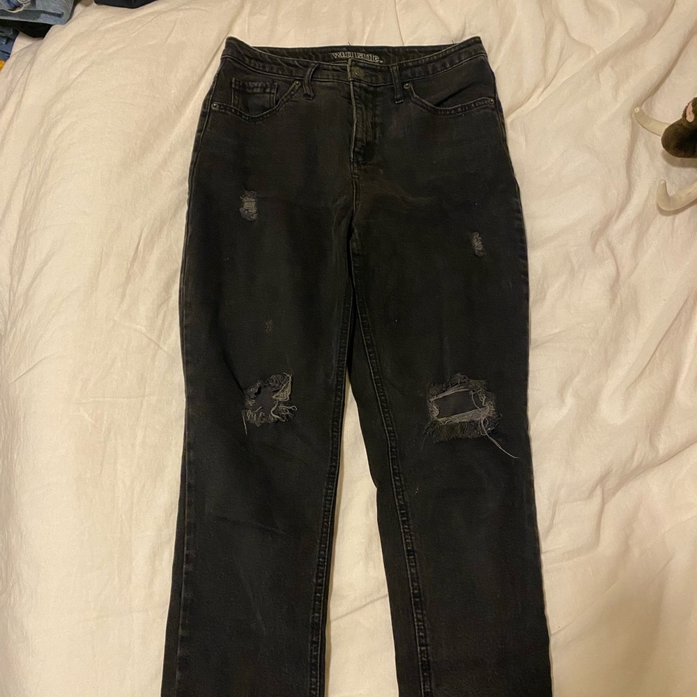 Black Ripped Mom Jeans